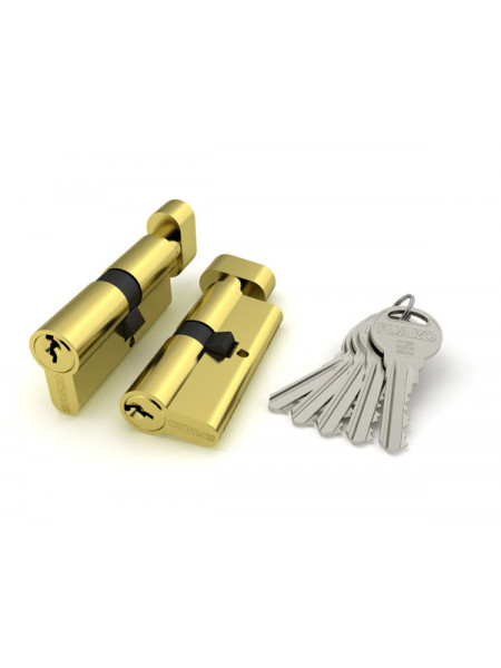 Цилиндровый механизм Fuaro (Фуаро) с вертушкой R302/60 mm-BL (25+10+25) PB  латунь 5 кл. БЛИСТЕР