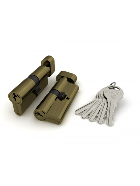 Цилиндровый механизм Fuaro (Фуаро) с вертушкой R302/70 mm-BL (30+10+30) AB бронза 5 кл. БЛИСТЕР
