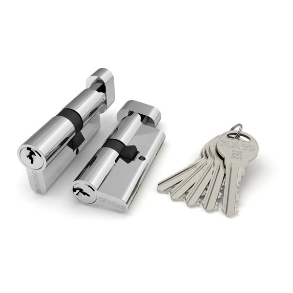 Цилиндровый механизм Fuaro (Фуаро) с вертушкой R302/70 mm-BL (30+10+30) CP хром 5 кл. БЛИСТЕР Цилиндровый механизм Fuaro (Фуаро) с вертушкой R302/70 mm-BL (30+10+30) CP хром 5 кл. БЛИСТЕР
