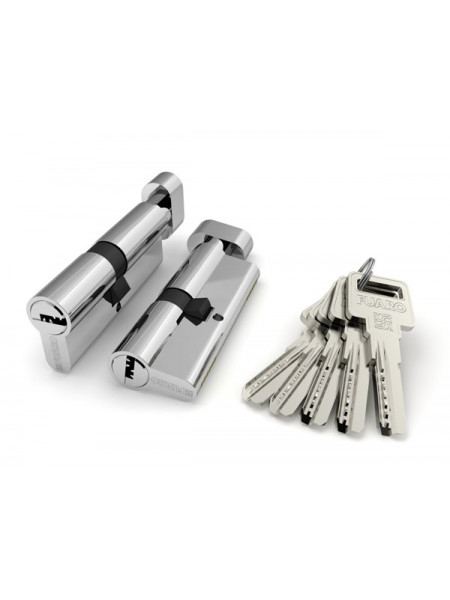 Цилиндровый механизм Fuaro (Фуаро) с вертушкой R602/90 mm (40+10+40) CP хром 5 кл.