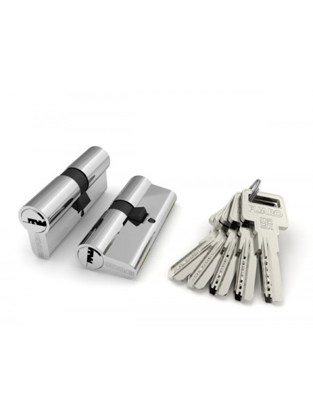 Цилиндровый механизм Fuaro (Фуаро) R600/60 mm (25+10+25) CP хром 5 кл.