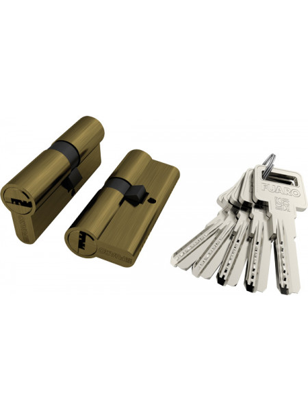 Цилиндровый механизм Fuaro (Фуаро) R600/60 mm (25+10+25) AB бронза 5 кл.