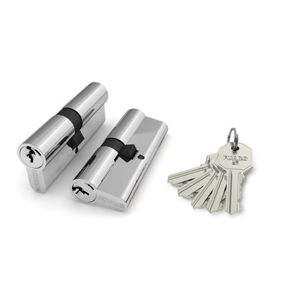 Цилиндровый механизм Fuaro (Фуаро) 100 CA 70 mm (30+10+30) CP хром 5 кл. Цилиндровый механизм Fuaro (Фуаро) 100 CA 70 mm (30+10+30) CP хром 5 кл.