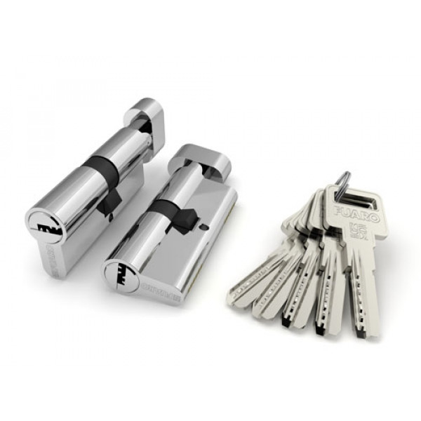 Цилиндровый механизм Fuaro (Фуаро) с вертушкой R602/80 mm (40+10+30) CP хром 5 кл.
