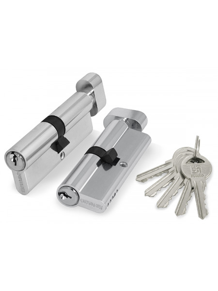 Цилиндровый механизм Fuaro (Фуаро) с вертушкой 100 ZM 70 mm (30+10+30) CP хром 5 кл.
