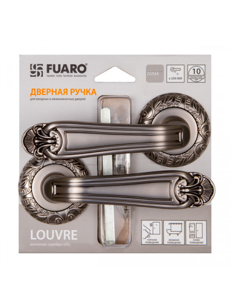 Ручка раздельная Fuaro (Фуаро) LOUVRE SM/HD AS-3 античное серебро