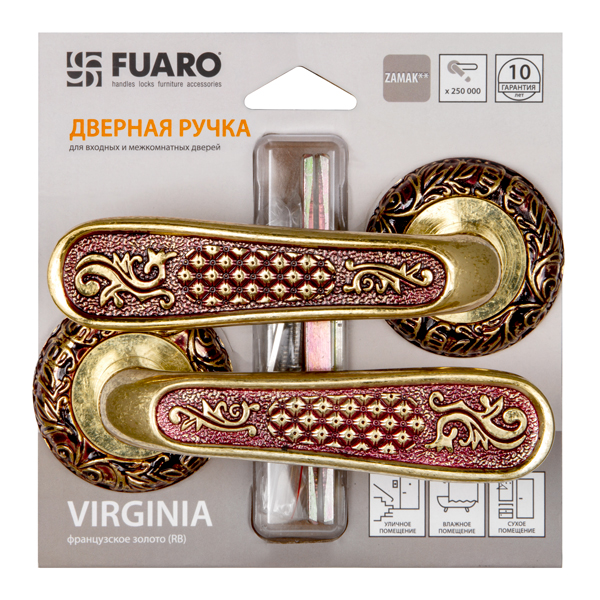 Ручка раздельная Fuaro (Фуаро) VIRGINIA SM/HD RB-10 французское золото Ручка раздельная Fuaro (Фуаро) VIRGINIA SM/HD RB-10 французское золото