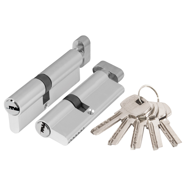 Цилиндровый механизм Ajax (Аякс) с вертушкой AX202/100 mm (40+10+50) CP хром 5 кл. Цилиндровый механизм Ajax (Аякс) с вертушкой AX202/100 mm (40+10+50) CP хром 5 кл.